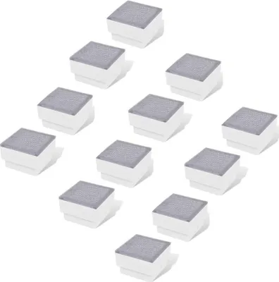A collection of 12 identical LED ground lights arranged in a diamond pattern against a white background.