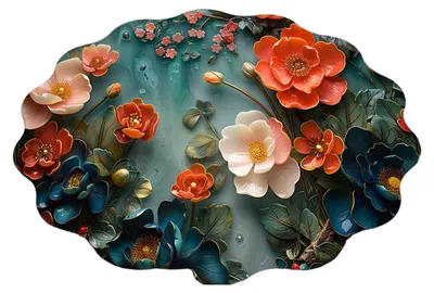 Produktbild von 3D-Blumenteppich mit Fisch- und Kieselsteinmuster, dekorativer Blumenteppich mit rutschfester Unterseite für Wohnzimmer, Schlafzimmer, Eingangsbereich, Küche und Badezimmer.