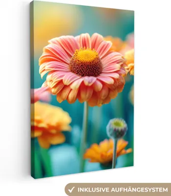 Obrázek produktu pro OneMillionCanvasses® - Plátno - Květiny - Barevné - Příroda - Gerbera, nástěnná malba, nástěnné dekorace obrazy obývací pokoj, 60x90cm
