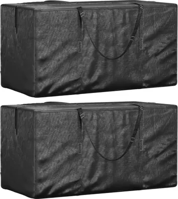 Produktbild von Aufbewahrungstasche für Gartenkissen 2 Stk. Schwarz 150x75x75cm