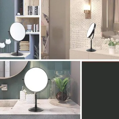 Productafbeelding van Cosmeticaspiegel 10x Vergroting - Tafelspiegel met 360° draaibaarheid - Dubbelzijdig en slechts 20 cm diameter