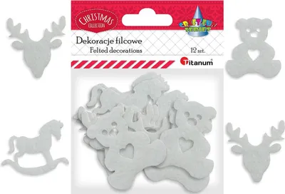 Zdjęcie produktu dla Dekoracje filcowe Miś Renifer Konik 12 szt Titanum