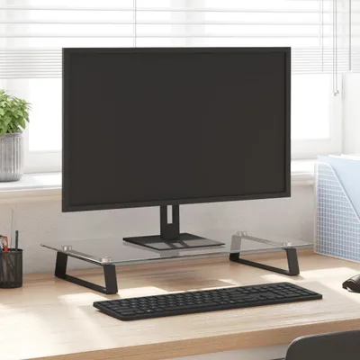 Produktbild von "Spring Sale"Bildschirmständer/Monitorständer - Modernes Notebookständer - Schwarz 60x35x8cm Hartglas und Metall NEU471803 - Computertische