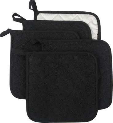 Immagine prodotto di Set da 5 presine resistenti al calore per cucinare e arrostire - nero - 18 x 18 cm