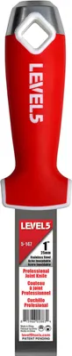 Produktbild von LEVEL5 Profi Spachtel Edelstahl 1"/25,4mm Softgriff Fugenmesser Trockenbau 5-147
