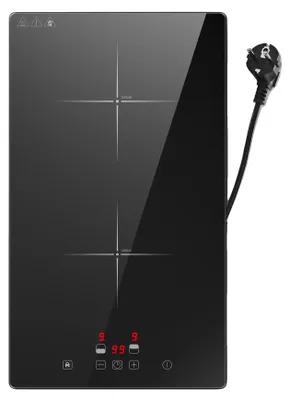 Imagen del producto de Placa de inducción, 2 zonas, control táctil, 2 fuegos, 220V-240V, enchufe europeo