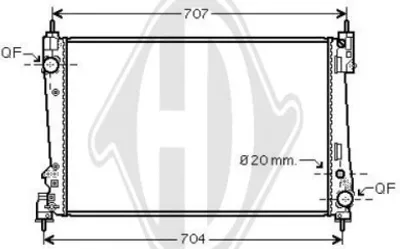 Produktbild von DIEDERICHS DCM1981 Kühler Wasserkühler Motorkühler für OPEL Corsa D Schrägheck (S07) für FIAT GRANDE PUNTO (199) PUNTO EVO (199) PUNTO (199)