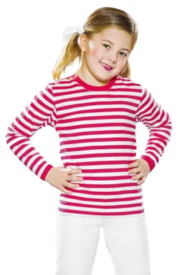 Produktbild von Ringelshirt rot-weiß Clown Karnevalskostüm Kinder Kindergröße: 164