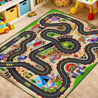 Immagine prodotto di Tappeto antiscivolo per bambini, ideale come tappetino da gioco - Educativo e lavabile in lavatrice a 60°C, dimensioni 60 x 90 cm