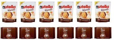 Produktbild von Kekse Ferrero Nutella Biscuits (6x304g) und Mulino Bianco Pan di Stelle Biscocrema (6x168g) 12 Stück biscuits cookies Italienische Kekse