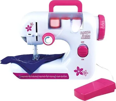 Productafbeelding van Famanu kinder naaimachine - met voetpedaal - 21,5 x 15 x 8,5 cm - wit