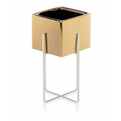 Image de Howhomely Pot de fleurs Mzu Gold White 23 cm