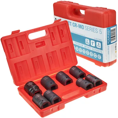 Produktbild von STIX Steckschlüsselsatz 1 8-tlg. langes Stecknuss Set Kraft Schoneinsätze im Koffer