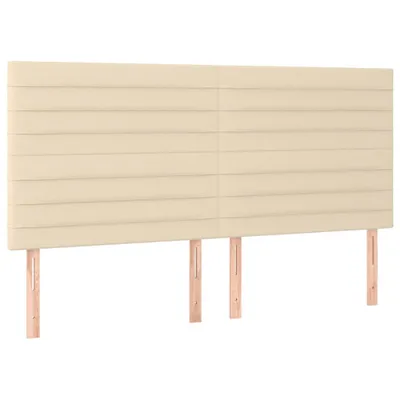 Image de Tête de lit Crème 180x5x118/128 cm Tissu