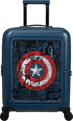 Image de American Tourister trolley Dashpop Disney Marvel Spinner 55 / 20 EXP TSA Captain America Shield bleu marine