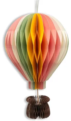 Produktbild von Hänge-Deko Heißluftballon Wabenball aus Papier Bunt