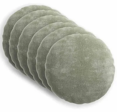 Obrázek produktu pro vidaXL, povlak na polštář, 6 kusů, HEERLEN, zelený, průměr 30 cm, materiál: plyšová tkanina