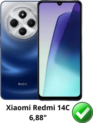 Obrázek produktu pro Nárazuvzdorné pouzdro pro Xiaomi Redmi 14C s 2 ochrannými kryty obrazovky z tvrzeného skla Phonillico®