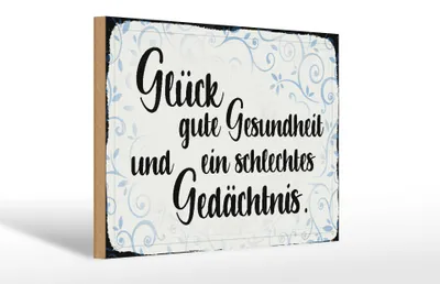 Produktbild von Holzschild Spruch 30x20cm Glück gute Gesundheit Schild