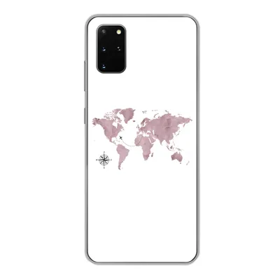 Produktbild von MuchoWow® Handyhülle Schutzhülle Hülle für Samsung Galaxy S20 Plus Weltkarte - Rosa - Flugzeug Silikon Softcase Handy Hülle - Hartschale