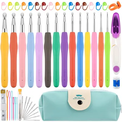 Productafbeelding van Omgoods - Set van 50 Haaknaalden in 14 Maten met Accessoires