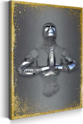 Produktbild von Metallfigur Praying Abstrakt Leinwandbild Wandbild Deko Kunst XL: 80x120x4cm