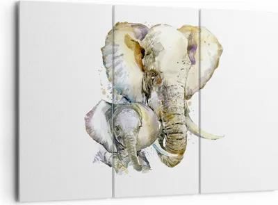 Produktbild von Bild auf Leinwand - Leinwandbild - Elefanten tier safari afrika - 165x110cm - Wand Bild - Wanddeko - Leinwanddruck - Bilder - Kunstdruck - Wanddekoration - Leinwand bilder - Wandkunst - CE165x110-2884