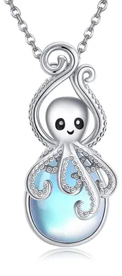 Produktbild von Oktopus-Kette aus 925er Sterlingsilber mit Mondstein