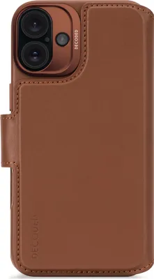 Immagine prodotto di Portafoglio staccabile in pelle Decoded, Geldbörsenhülle, Apple, iPhone 16, 15,5 cm (6.1"), Braun