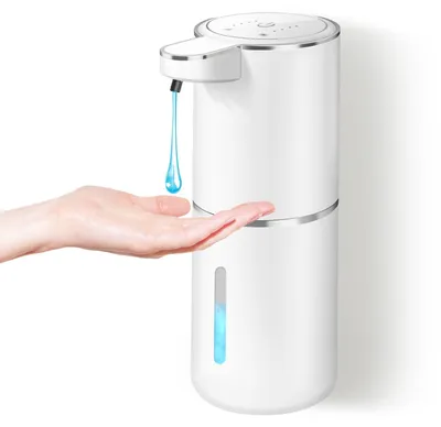 Produktbild von Automatischer Seifenspender, wiederaufladbarer elektrischer Seifenspender mit USB-C-Anschluss und Sensor, 4 einstellbare Stufen, wandmontierter Spülmittelspender für Küche und Bad.