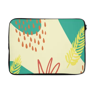 Produktbild von MuchoWow® Laptop Hülle 14 ZollSommer - Blätter - Pastell Laptoptasche - Laptoptasche - Stoßsicher - Schutzhaube