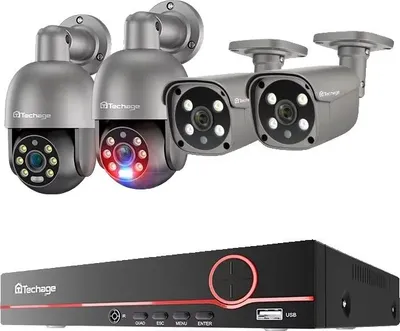 Produktbild von Überwachungskamera, 5MP Auflösung, Nachtsicht, 8CH NVR 4Kameras, Keine eingebaute HDD