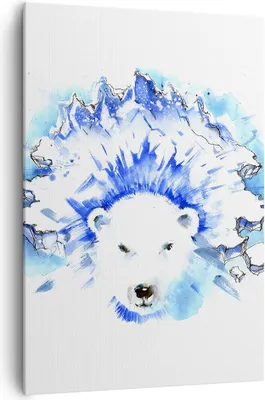 Produktbild von Bild auf Leinwand - Leinwandbild - Einteilig - Bär Eis Winter Arktis - 70x100cm - Wand Bild - Wanddeko - Wandbilder - Leinwanddruck - Wanddekoration - Leinwand bilder - Wandbild - PA70x100-3021