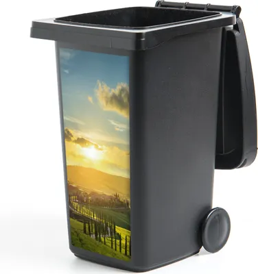Produktbild von MuchoWow® Mülltonnenaufkleber Toskana - Sonne - Italien 44x98 cm - Containeraufkleber - Aufkleber - Mülltonnen-Aufkleber