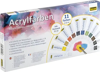 Obrázok produktu pre 12 tub akrylových farieb / sada 11x 12ml a 1x 21ml