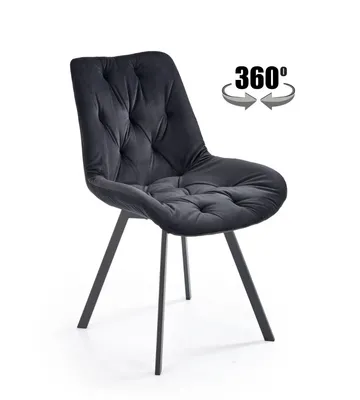 Zdjęcie produktu dla Krzesło tapicerowane K519 VELVET czarne obracane