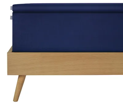 Produktbild von SCHIESSER Topperspannbettlaken Flexi | Einfarbig | 95/5 | 95 % Baumwolle, 5 % Elasthan | Elastisch & Passgenau | Rundumgummi | 150x200 cm (Matratzenhöhe bis 10 cm) | Dunkelblau