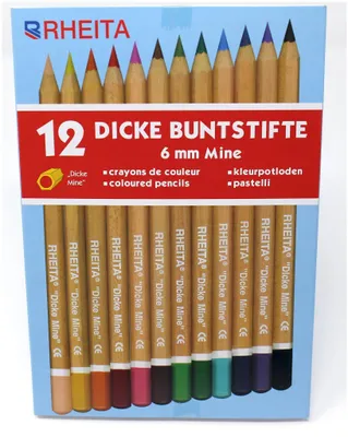 Produktbild von Jumbo-Buntstifte, naturbelassen, Mine 6mm, hexagonal, 12 Stück