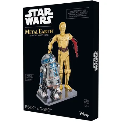 Zdjęcie produktu dla Metal Earth C-3PO & R2-D2, Zestaw do budowania, 14 lat(a), Metal