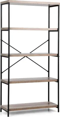 Immagine prodotto di Libreria con 5 livelli e struttura in metallo e scaffale da ufficio dal design industriale grigio