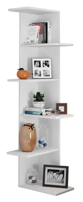 Immagine prodotto di Scaffale in legno appeso | Scaffale salvaspazio | Dimensioni: H. 140 x W. 37 x D. 37 cm | Elegante mensola appesa | Scaffale portaoggetti | Libreria | Mensola da parete - Balos XL