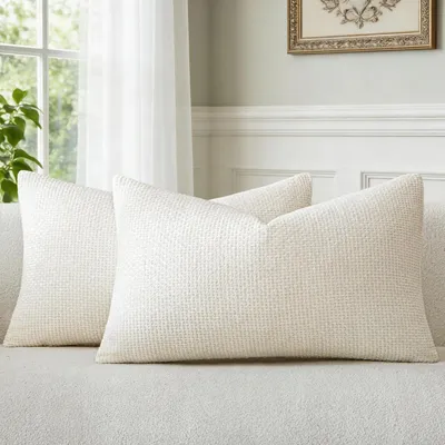 Produktbild von Kissenbezug 30x50 cm Creme Chenille 2er Set