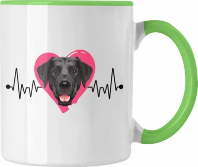Produktbild von Trendation - Labrador Besitzer Tasse Geschenk Lustiger Spruch Geschenkidee Herzschlag Labrador (Grün)