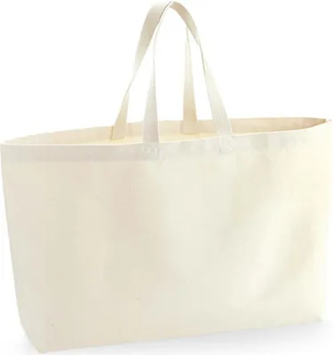 Produktbild von Westford Mill W696 | Oversized Canvas Tote Bag 56 x 41 x 16 cm - Farbe: Natural - Größe: One Size