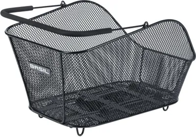 Produktbild von Basil Icon M MIK - schwarzer feingmaschiger Stahl-Hinterradkorb mit MIK-Adapt...