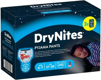 Produktbild von Huggies DryNites Windeln Windelhosen Jungen 4-7J. 17-30kg 30 St