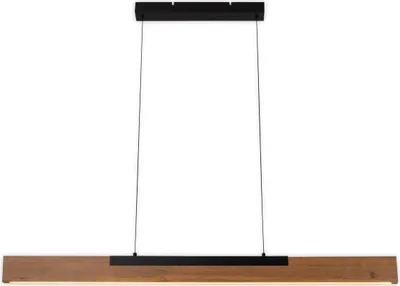 Produktbild von Näve Leuchten LED Pendelleuchte "WILMA" L: 122cm braun/schwarz LED Pendelleuchte "WILMA" L: 122cm braun/schwarz Pendelleuchte - LED Pendelleuchte "WILMA" L: 122cm braun/schwarz, Hängelampe im Retro Style, ausMetall in braun, 150 cm hoch, Maße 122,2 x 6 cm, Inkl. LED – dimmbar – Inkl. Memoryfunktion