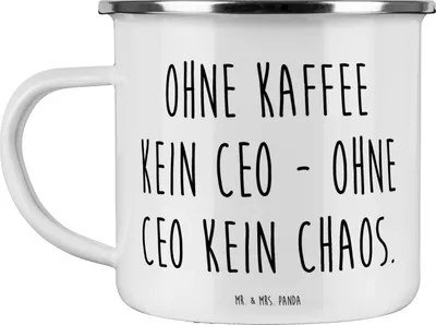 Produktbild von Mr. & Mrs. Panda Teetasse Spruch CEO ohne Chaos - Weiß - Geschenk, Berufe, Kaffeepott, Bürokultur, Haferl, Teebecher, Kaffee, Beruf, Geschäftsstrategie, Pott