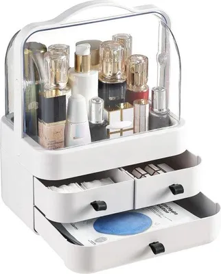 Image de Boîte de rangement pour maquillage pivotante à 180°, noire