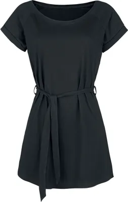 Produktbild von Forplay Kurzes Kleid Damen Jersey Kleid mit Bindegürtel schwarz M